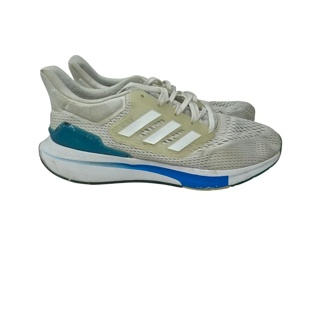 Adidas EQ21 Run White Blue Running Shoes Sneakers GX9797 Mens Size 7